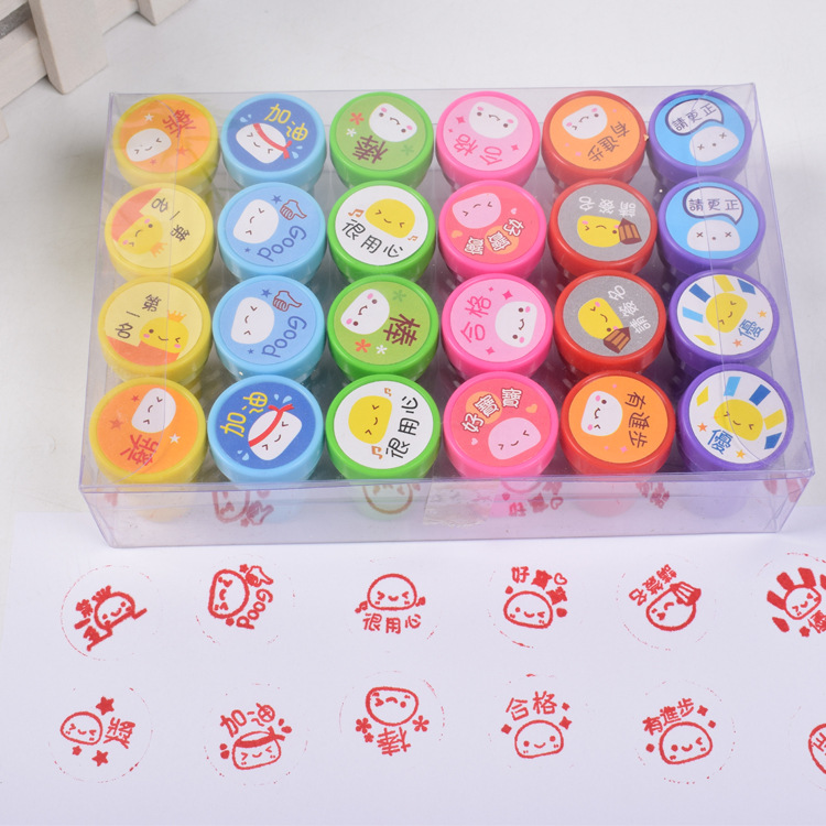 Teacher's homework evaluation and correction plastic seal, cute cartoon children's toy seal Specification image