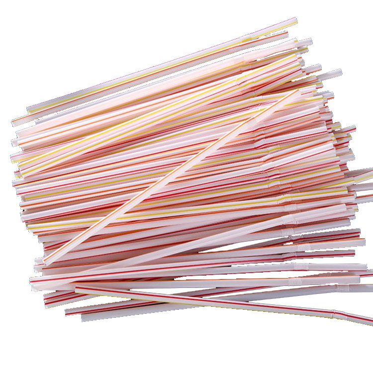 Disposable colored elbow plastic 100-piece straws that can be bent and lengthened for juice drinks, milk tea and soy milk Item Picture