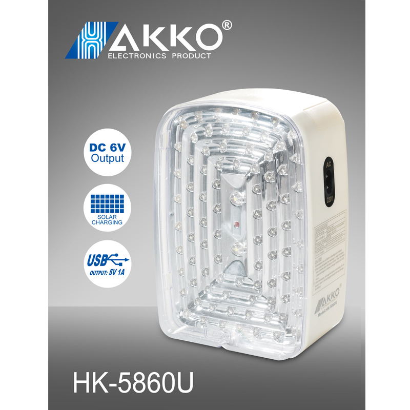 HK-5860U solar panel rechargeable emergency light Portable rechargeable emergency light details Picture