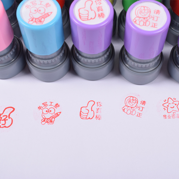 Fun teacher evaluation Round seal teaching supplies, children's plastic seal manufacturer wholesale Item Picture