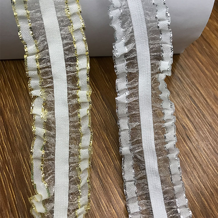 Wedding Wrist Strap Double Gold Lace Elastic Bridal Wrist Floral Dress Ribbon Textile Accessories Elastic Wedding Band Specification drawing