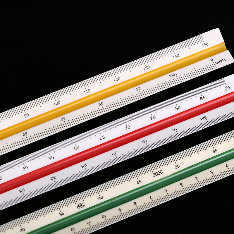多功能学生创意三棱直尺 办公文具测量绘图尺子刻度尺现货批发