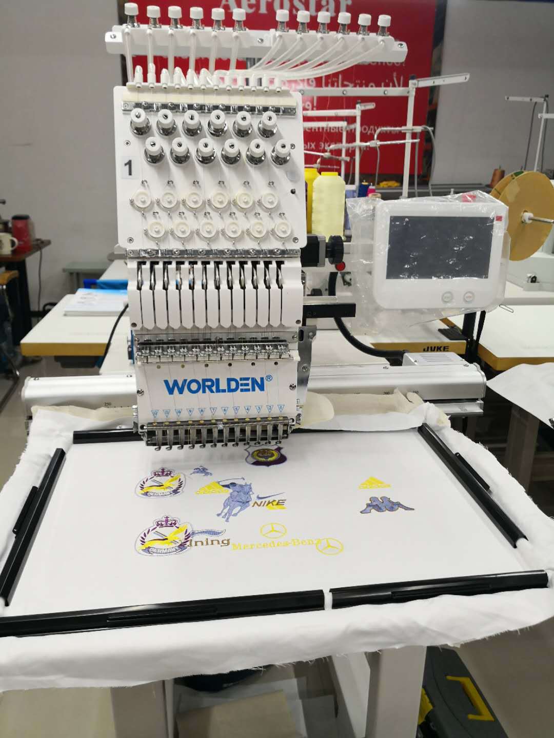 Single-head computerized embroidery machine, 12-color high-speed embroidery machine, single-head hat embroidery machine, fully automatic multi-functional computerized embroidery machine