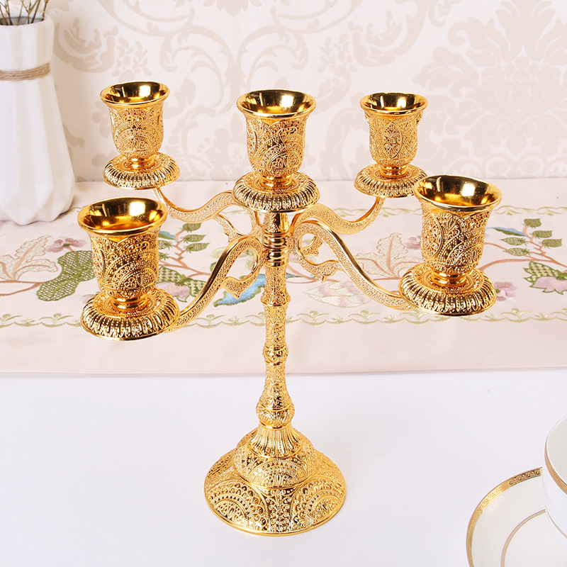 Wedding Wedding 5 Five-Head Three-Head Candlestick European Candlestick Table Candlelight Dinner Hotel Home Decoration Pieces Specification drawing