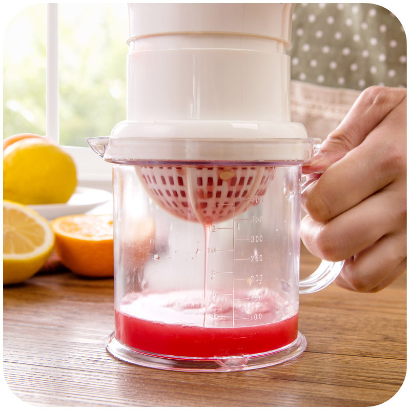 Manual juicer Plastic juicer Fruit juicer Multi-purpose Manual juicer can print LOGO Specification drawing