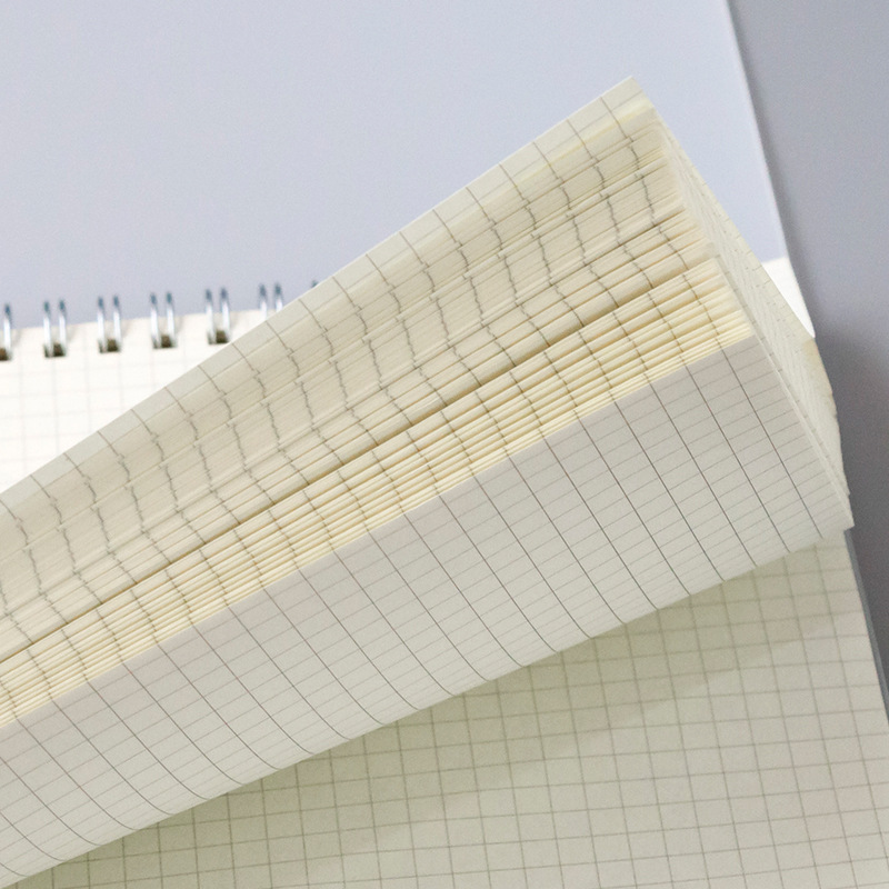 Qianyu Culture Pp Frosted Coil This Transparent Horizontal White Paper Grid Dot-Matrix Ledger Binding Notepad Item Picture