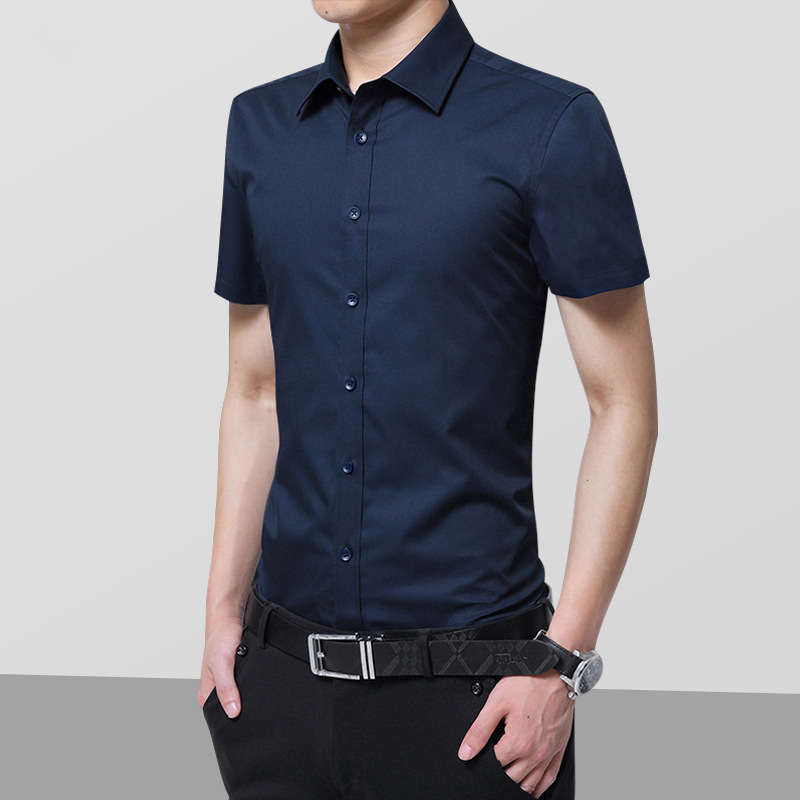 Factory direct supply of AliExpress foreign trade trendy and stylish business casual men's shirts and short-sleeved shirts, cross-border product consignment details Picture