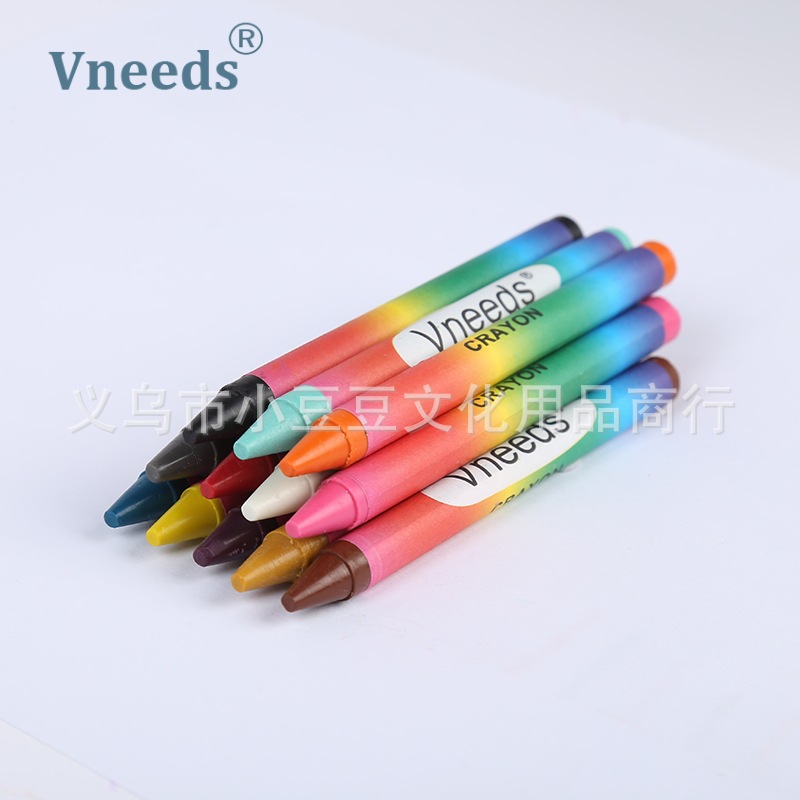 Vneeds24色彩色蜡笔跨境批发定制初学者儿童绘画不脏手蜡笔套装详情图2