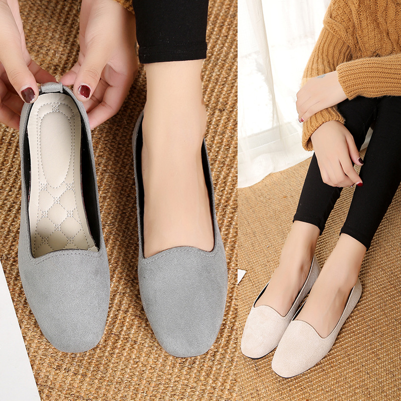 2021 Fashion square-toed comfortable large-sized women's shoes, lazy shoes, flat women's single shoes, bestsellers on AliExpress, large-sized 43 details Picture