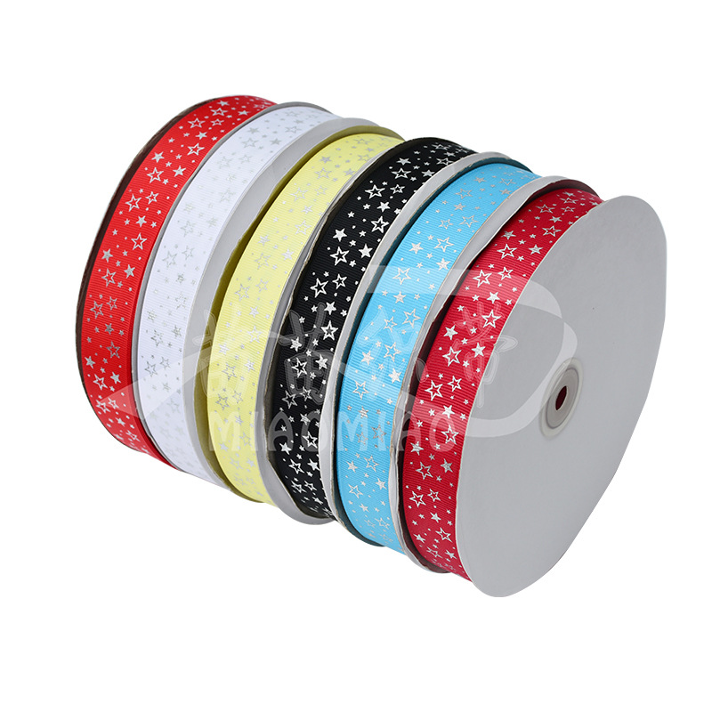 Exquisite Gold Hot Silver Printing Webbing Style Variety Polyester Printing Webbing Colorful Star Decoration Webbing Item Picture