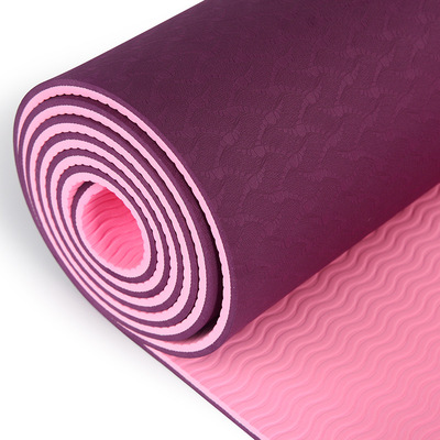 【雅臣地毯】双色tpe瑜伽垫6mm 加长健身垫子环保防滑 瑜伽垫tpe批发详情图4