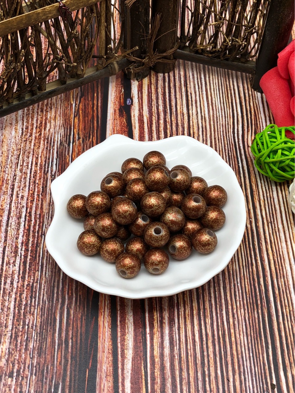 diy jewelry accessories, high-end acrylic imitation natural stone flower beads, imitation rust, imitation stone, imitation leopard print craftsmanship beads