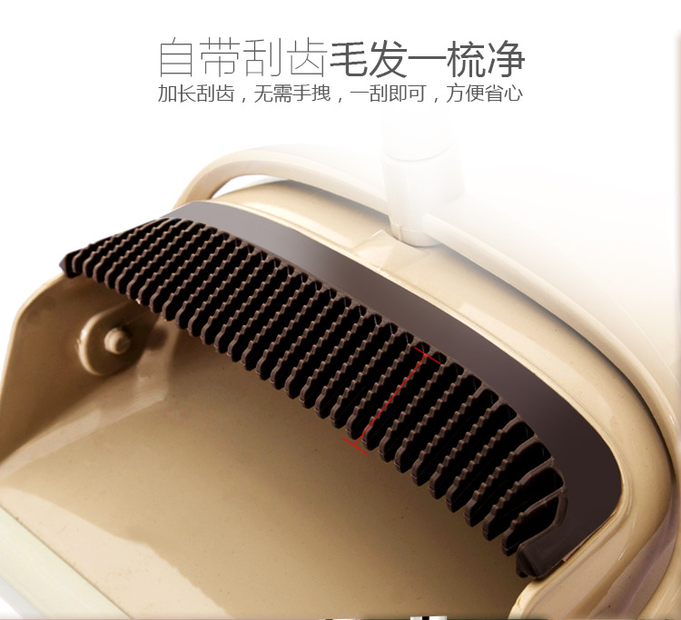 Extended toothed dustpan broom, rotating windproof plastic broom and dustpan household sweeping set, long handle pic 21