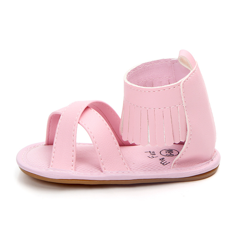 Wholesale rubber-soled baby shoes, walking shoes, fringed bow baby shoes, Velcro sandals for foreign trade 0967 Item Picture
