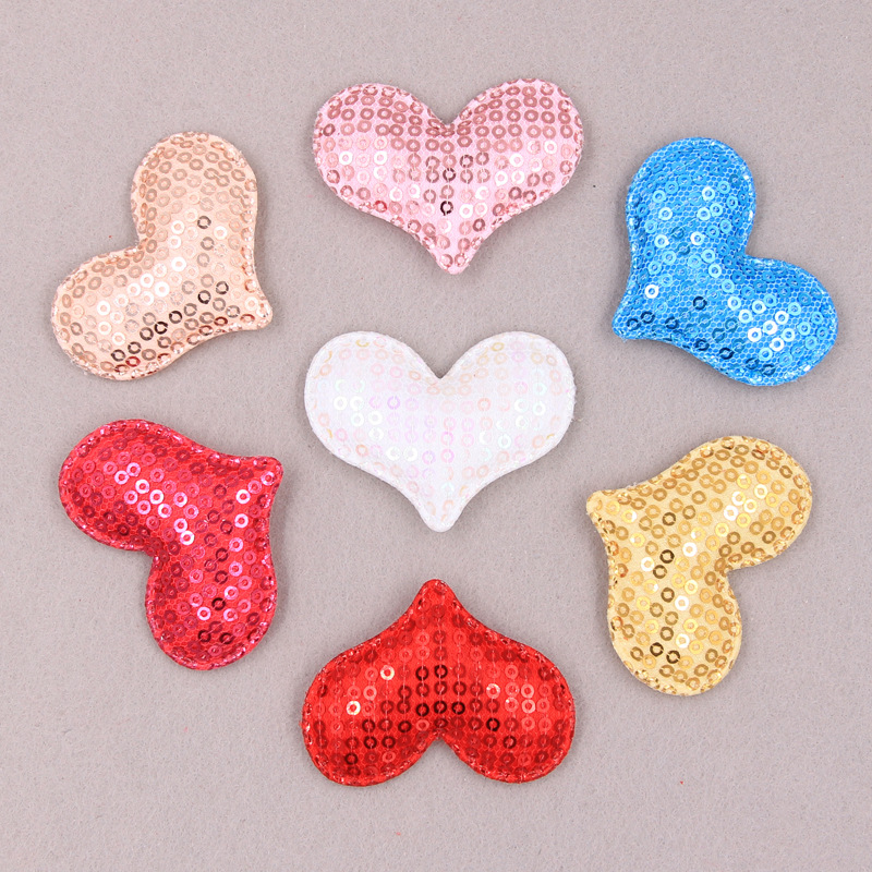 闪亮卡通儿童发饰珠片爱心魔术贴diy刘海夹头饰衣服鞋帽辅料