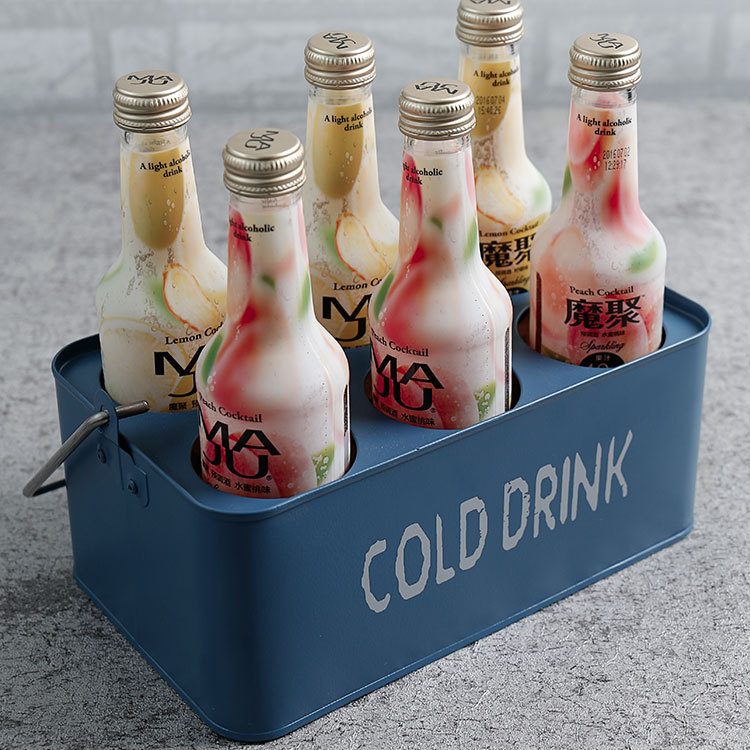 Wholesale Of 2019 New Stainless Steel Beer Baskets, Exquisite Three-Color Ktv Special Six-Bottle Baskets In Stock And Direct Sales Item Picture