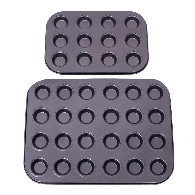 New 12-hole mini 24-cup non-stick cake mold mini cake with mold muffin non-stick coating baking tray details Picture