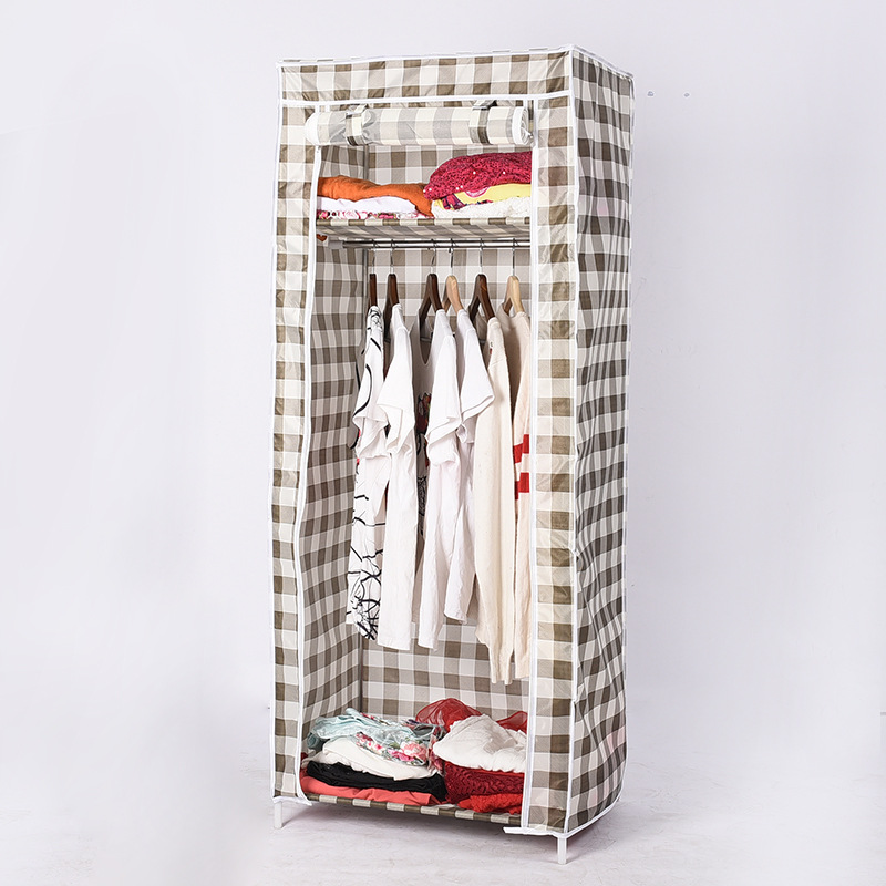 Supply dustproof Oxford cloth wardrobe Korean version combination simple wardrobe overall zipper single storage cabinet wholesale full figure
