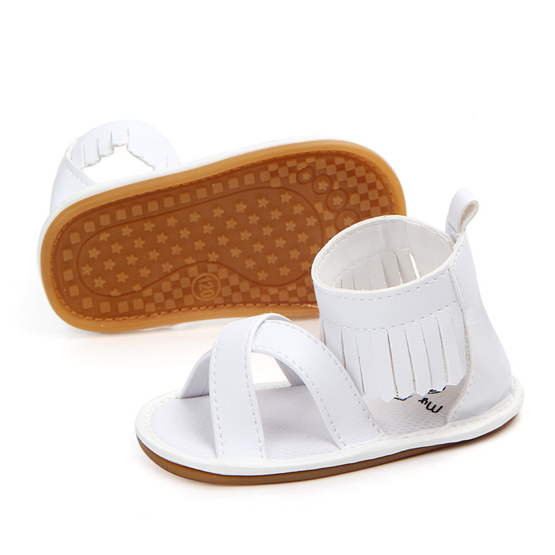 Wholesale rubber-soled baby shoes, walking shoes, fringed bow baby shoes, Velcro sandals for foreign trade 0967 Specification image