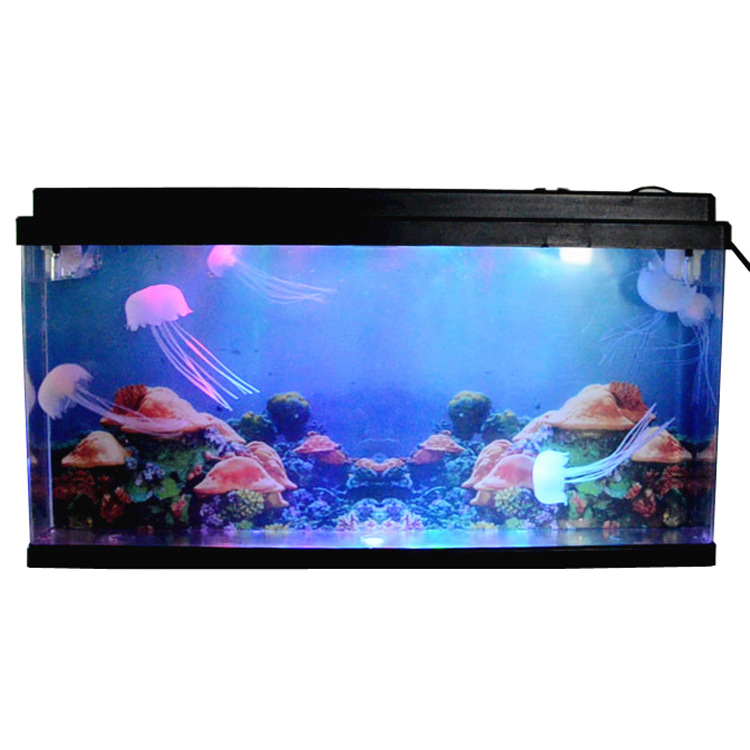 电子水母鱼缸 大号LED水母电子水母 神奇鱼缸水族灯水母娱乐器材