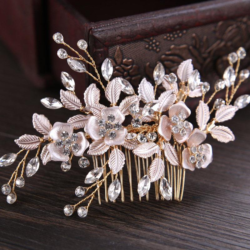 2018 New style leaf hair combs, cross-border export bestsellers, handcrafted flower bride headwear, hair accessories, bride accessories wholesale pic 12