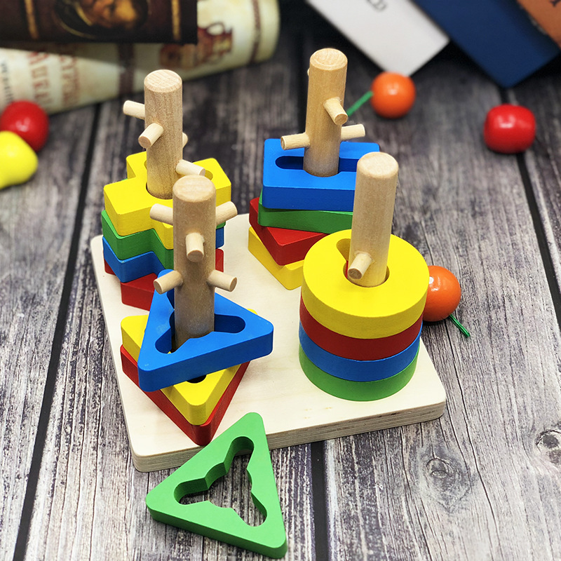 Children's toys DIY boys and girls to develop brain brain puzzle baby intelligence early education enlightenment four blocks wholesale