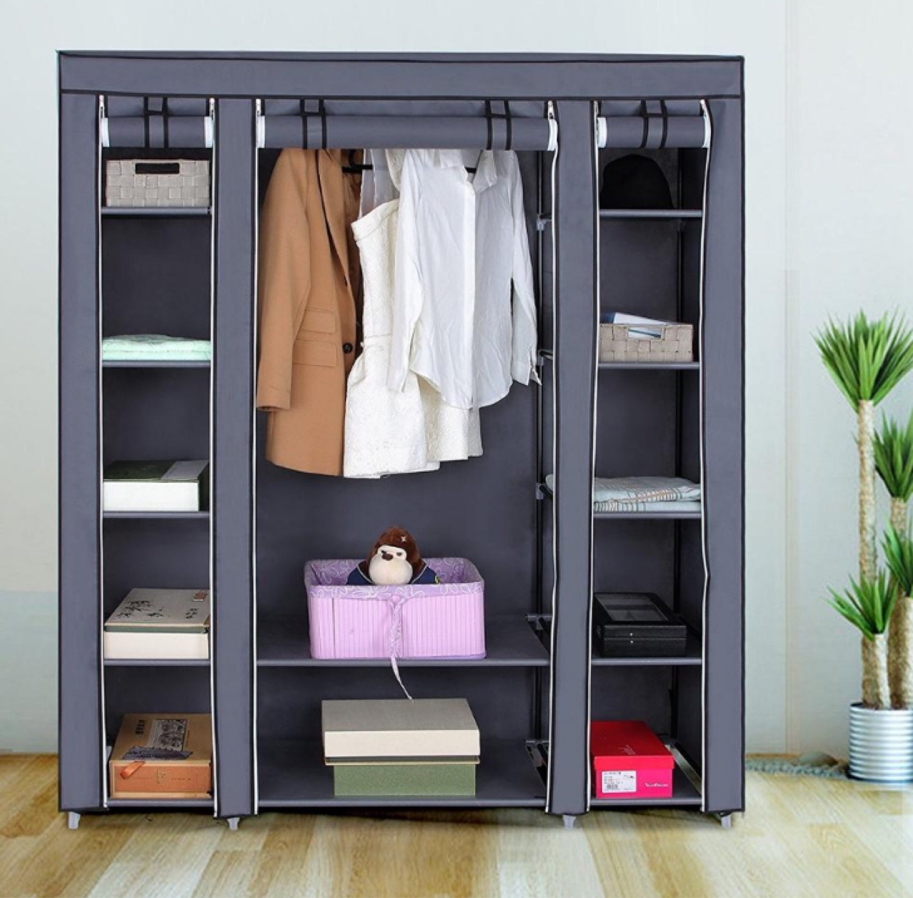 Manufacturers direct non-woven simple folding wardrobe foreign trade wholesale wardrobe assembly storage cabinet corner storage wardrobe full figure