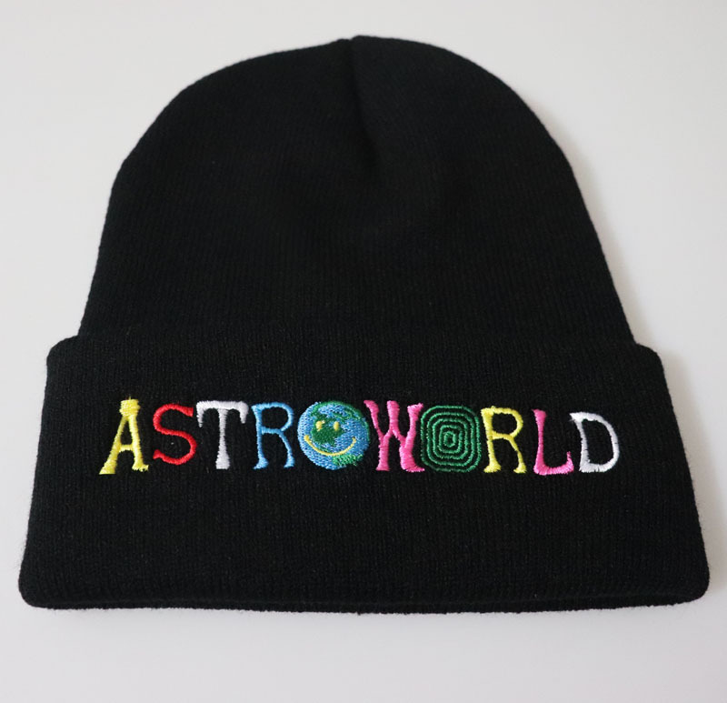Colored alphabet Astroworld Woolen hat Embroidery knitted hat Pullover warm hat Student men's and women's foreign trade cold hat