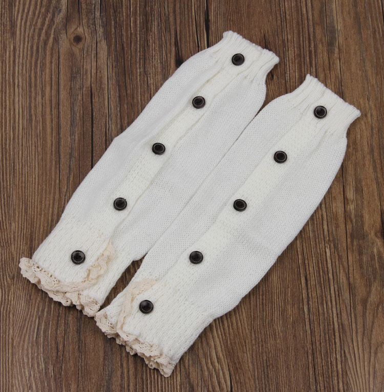 Hot-selling children's lace-trimmed flat 5-button woolen sock, boot and leg guards on ebay AliExpress Application Scenario