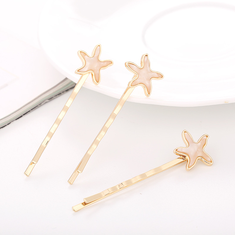 Korean Version Of New Hairpin Starfish Shell Jewelry A Word Clip Edge Clip Alloy Top Clip Taobao Source Manufacturers Wholesale details Picture