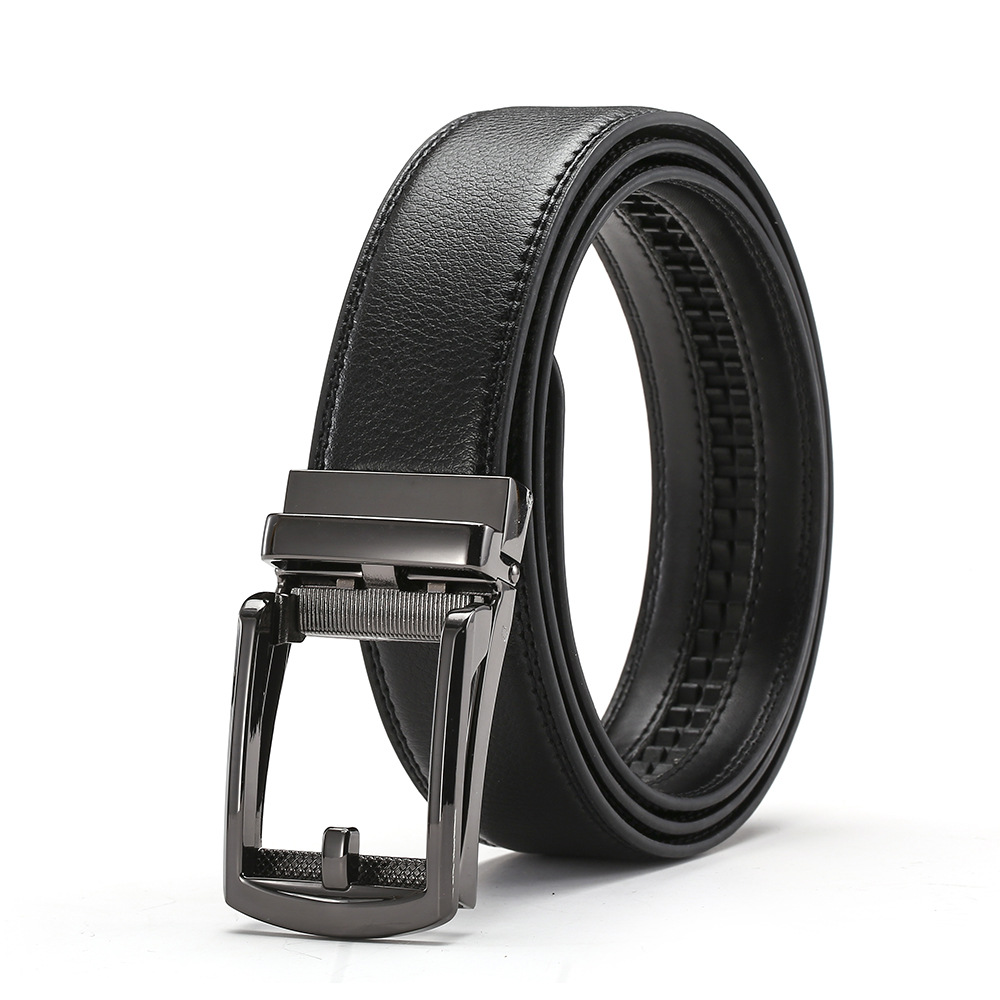 [Small Wholesale] Belt Male Automatic Buckle Fake Needle Buckle Belt Leather Fake Needle Buckle Leather Belt A Replacement Application Scenario