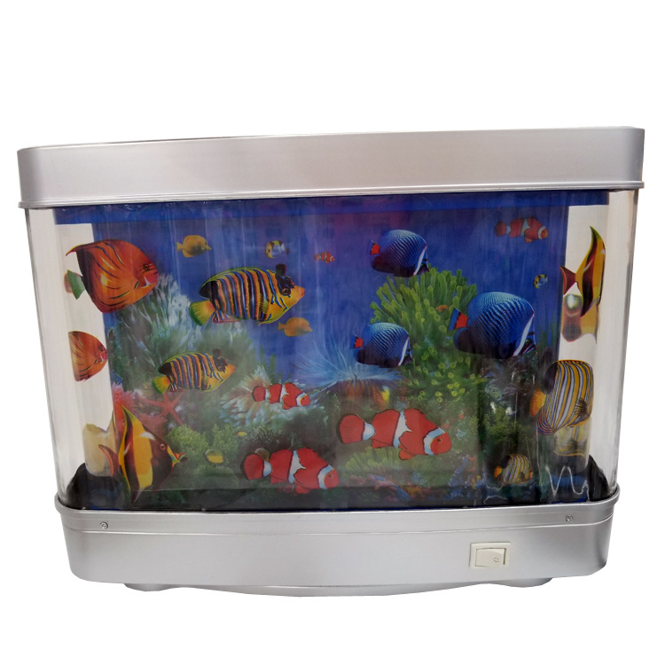 Mini electronic aquarium light fish tank landscape creative plug-in fish tank sea view light fish painting Light fish artist home decoration Item Picture