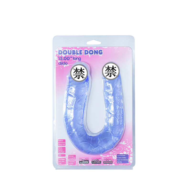 Female homosexual double-headed simulation adult sex masturbation device silicone export wholesale double-headed snake details Picture