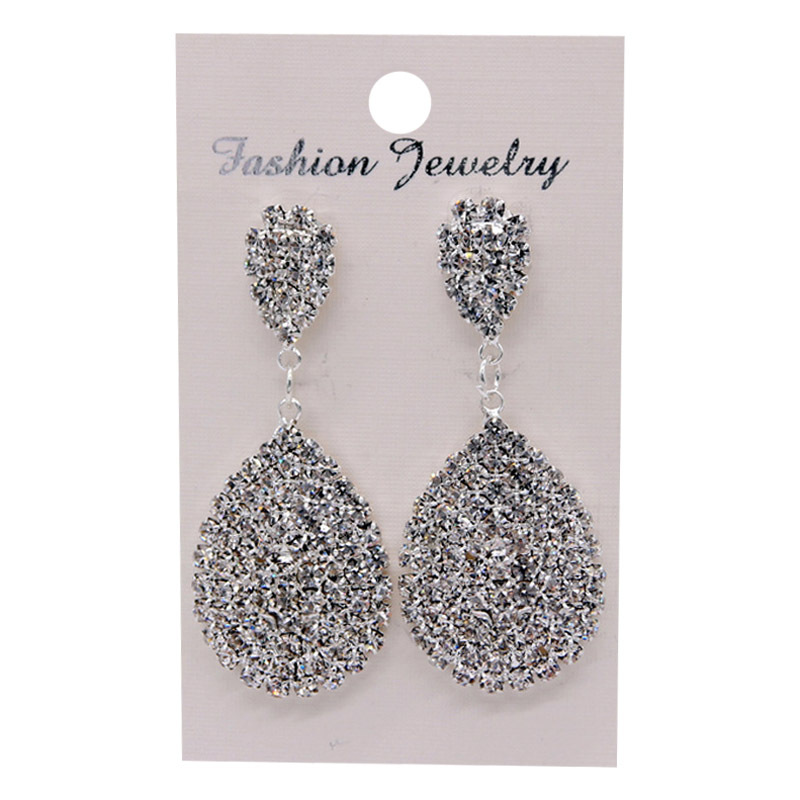 欧美时尚精美饰品流行热销速卖通新款烧焊水钻爪链水滴耳钉耳环女