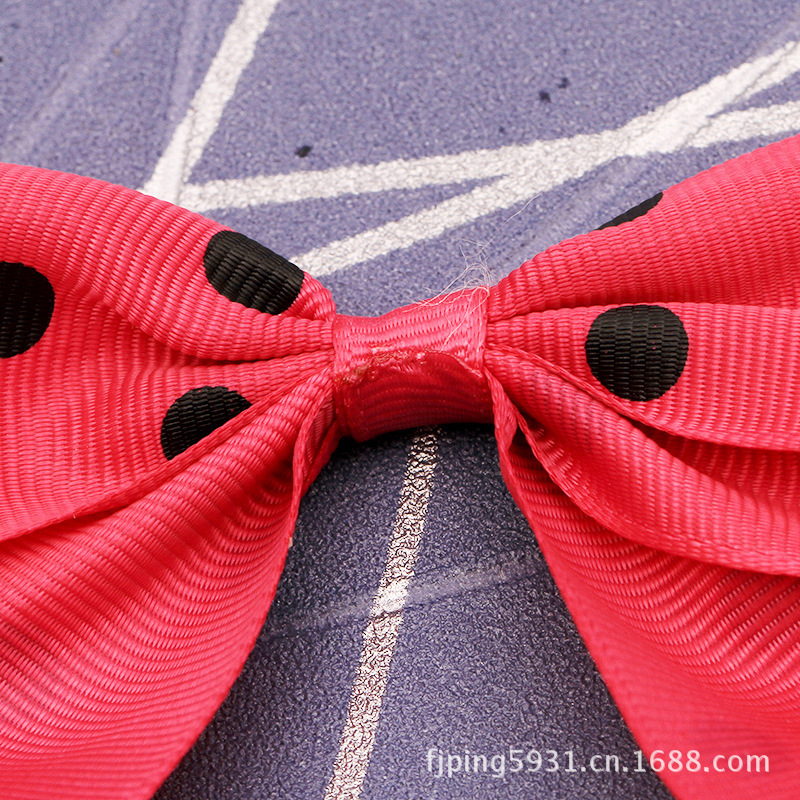 Manufacturers Direct Webbing Diy Material Kawaii Pointy Bow Webbing Red Round Spot Thread Tape Application Scenario