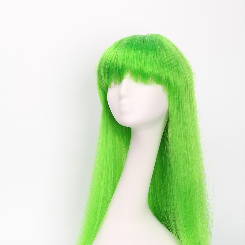Newlook IMG-1230新款绿色欧美时尚长直假发节日假发