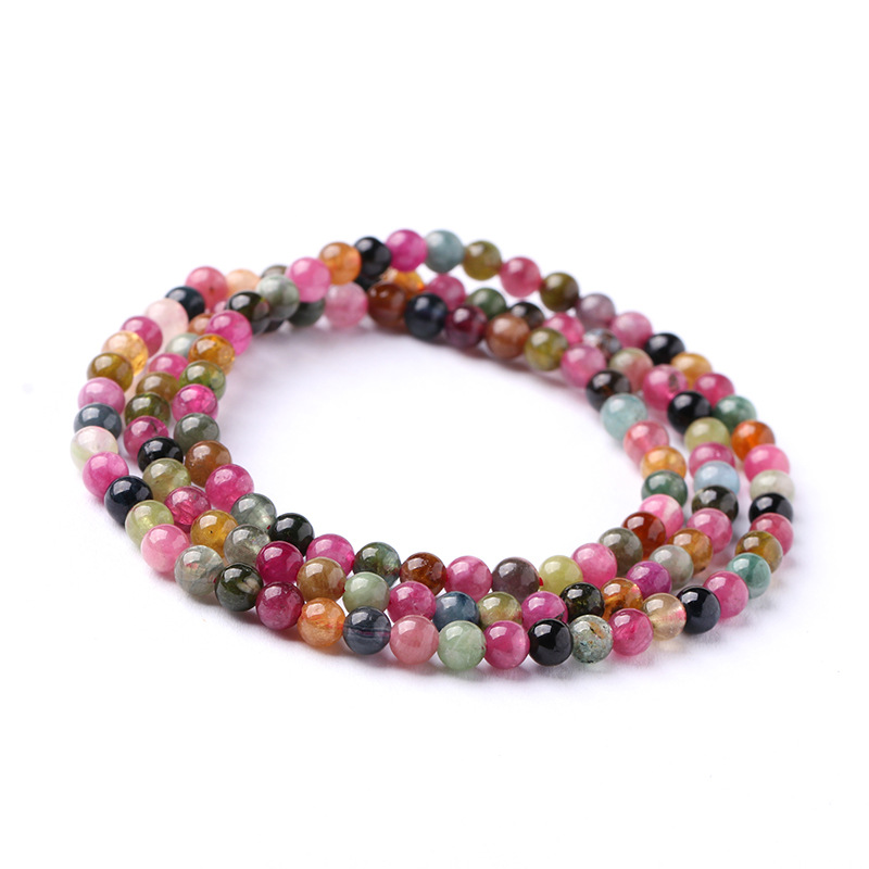 厂家直销/碧玺佛珠/石榴石多圈白底实物图