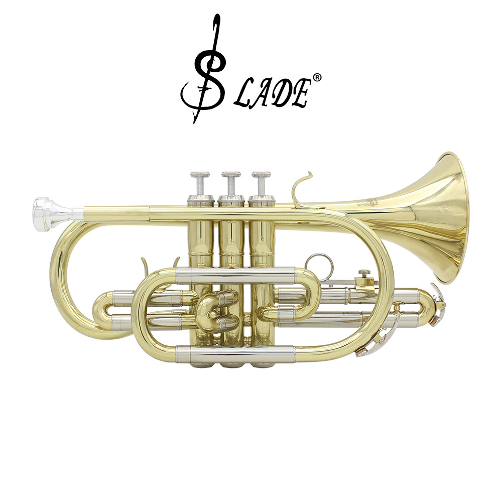 正品SLADE专业短号 高档铜管短号银色 吹奏乐器专业短号金色图