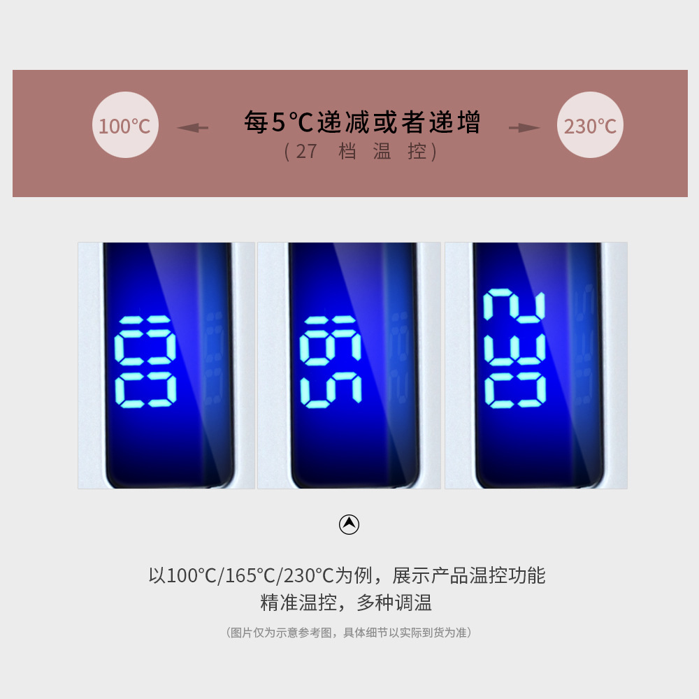Cross-border preferred curling irons, precise temperature control curling irons, electrical and ceramic dual-purpose straightening and perming tools for women's curling Specification image