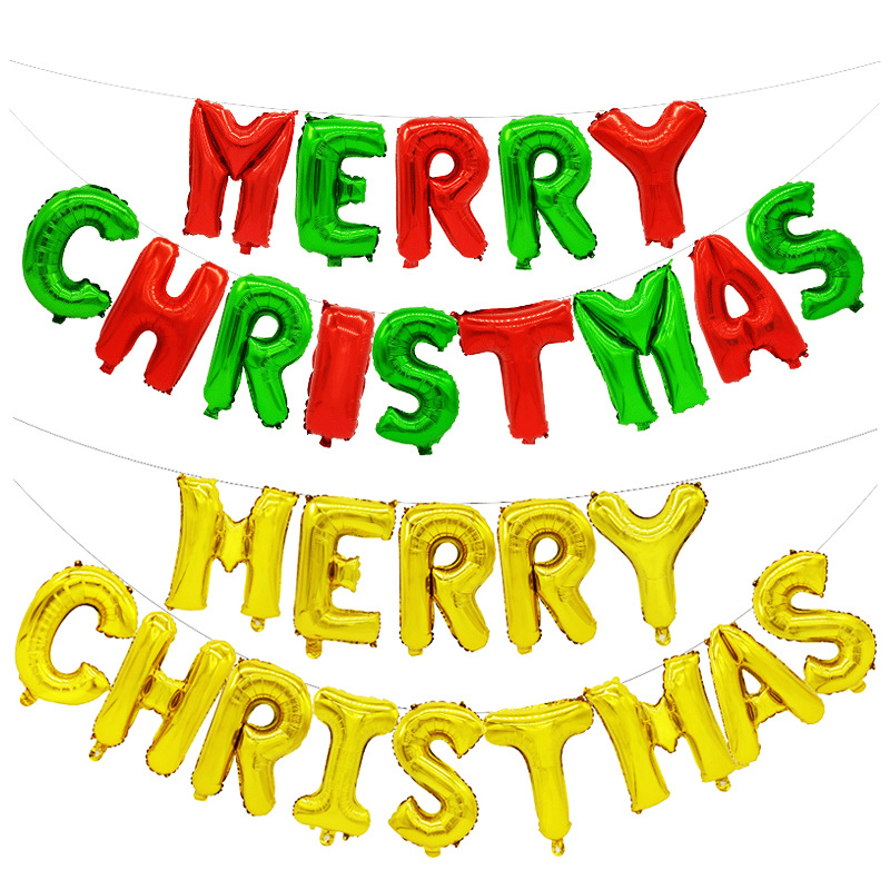merrychristmas铝膜气球圣诞节酒吧商场装饰气球字母圣诞气球