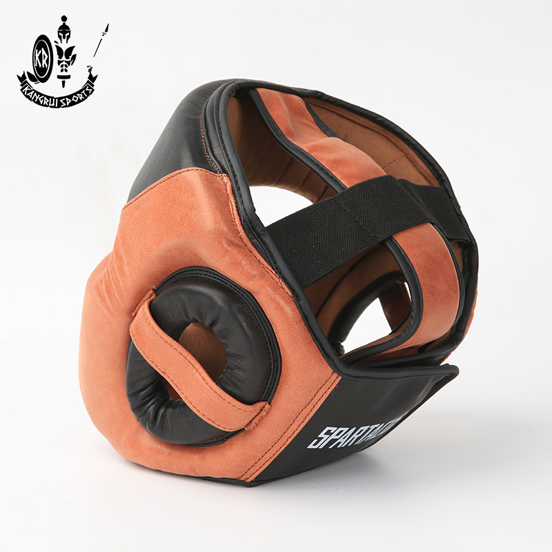Conray Boxing Headguard Cowhide Hand-Printed Vintage Spartan Headguard Sanda Fighting Headguard Specification drawing