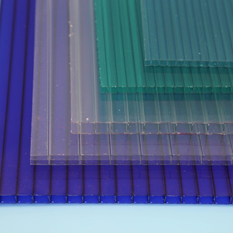 10mm湖蓝色蜂窝阳光板 轻质易安装顶棚采光板 pc遮雨棚中空板供应详情图1