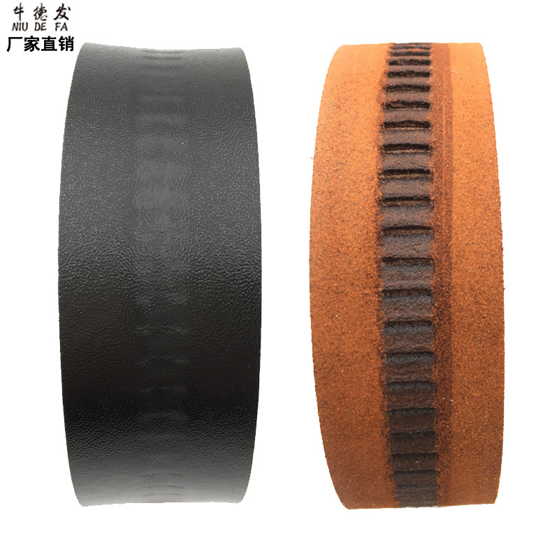Douyin Hot Headless Two Layer Cowhide Automatic Edge Belt Teeth Card Slot Oil Edge Belt Factory Wholesale Specification drawing