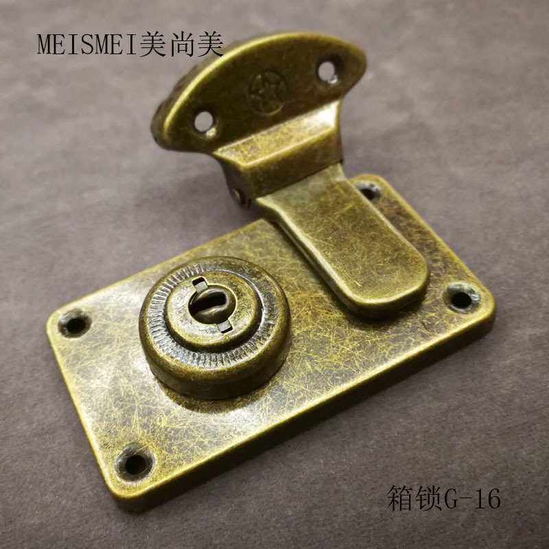 73*41mm antique old lock, bronze bag lock, white bag lock with key, antique leather bag with lock Item Picture