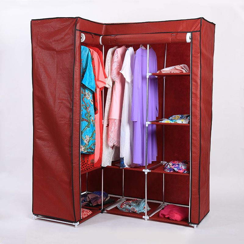 2021 new simple corner wardrobe Nordic style non-woven assembly wardrobe storage wardrobe manufacturers wholesale