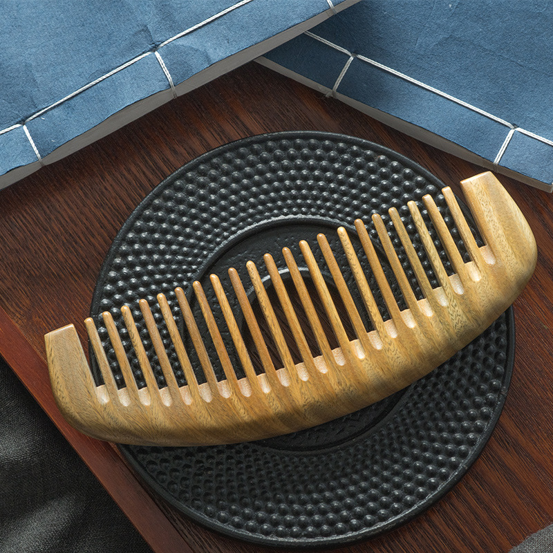 See Every Day Wholesale Hair Tools Comb Paraguay Green Sandalwood Comb No Static Massage Health Comb Specification drawing