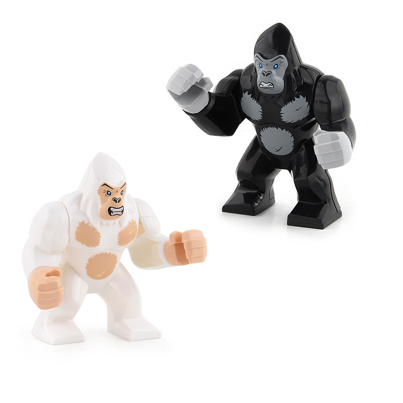 Factory wholesale of children's educational and educational animal building blocks, shark, gorilla animal figurines, models and cognition details Picture