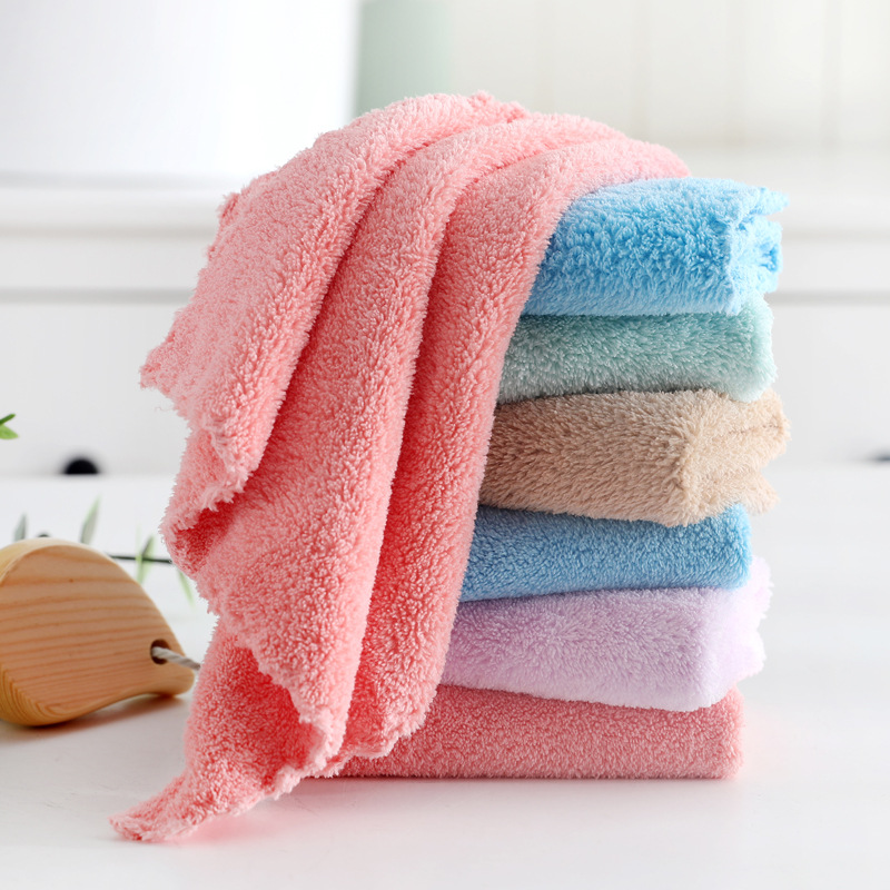Gaomi Coral Velvet 25*25 Small Square Towel Gaoyang Manufacturers Wholesale Hand Towel Microfiber Children's Towel details Picture