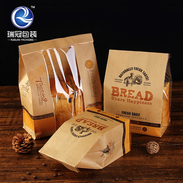 Off-The-Shelf Baked Kraft Paper Window Toast Bags Custom Coated West Point Food Packaging Packaging Oil Proof Bag Application Scenario