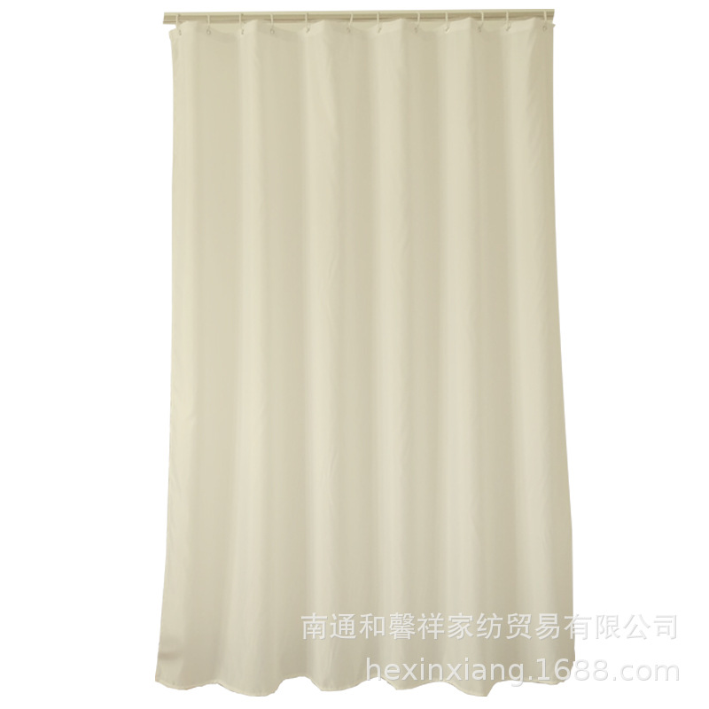 Beige Shower Curtain Pure Pigment Bath Curtain Beige Chunya Polyester Shower Curtain Wholesale Hotel Shower Curtain Waterproof Item Picture
